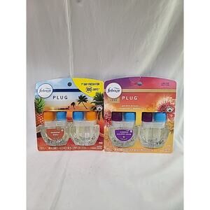 Febreze Plug Hawaiian Aloha & Summer Golden Hour refills Air Freshener, 4 Pack